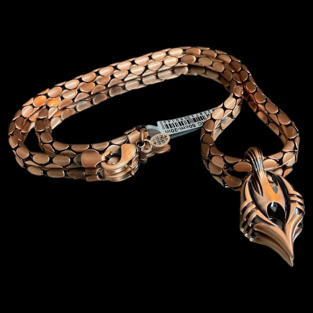 Bico Australia Basco Men’s Tribal Pendant Necklace 20” Plated NWT Rare